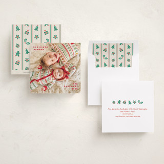 This is a raspberry holiday photo cards with standard by Anna Black called full square printing on recycled smooth signature in square