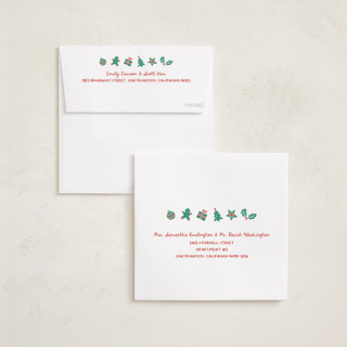 This is a raspberry holiday photo cards with standard by Anna Black called full square printing on recycled smooth signature in square
