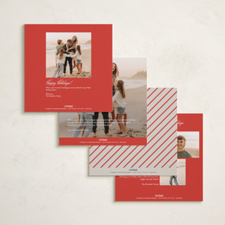 This is a cranberry holiday photo cards with standard by Danie Romrell called abounding blessings printing on recycled smooth signature in square