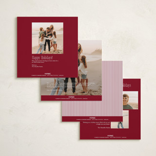 This is a cranberry sauce holiday photo cards with standard by Blustery August called garlands printing on recycled smooth signature in square