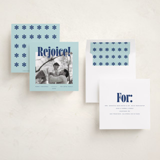 This is a winterberry holiday photo cards with standard by Blustery August called square rejoice printing on recycled smooth signature in square