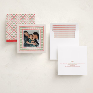 This is a santa holiday photo cards with standard by Claudia Orengo called little details printing on recycled smooth signature in square