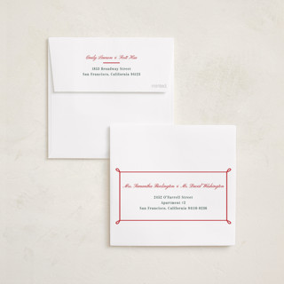 This is a holly berry holiday photo cards with standard by Alston Foster called festive gingham plaid printing on recycled smooth signature in square