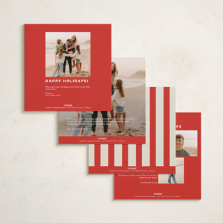 This is a candy cane holiday photo cards with standard by Morgan Kendall called cabana printing on recycled smooth signature in square