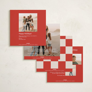 This is a candy cane holiday photo cards with standard by Morgan Kendall called checkmate printing on recycled smooth signature in square