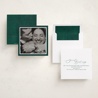 This is a forest holiday photo cards with standard by Tamara Hilje called holiday soneto printing on recycled smooth signature in square
