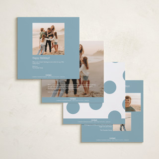 This is a blue jay holiday photo cards with standard by Blustery August called pompom printing on recycled smooth signature in square