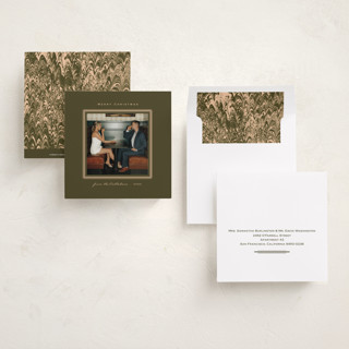 This is a olive branch holiday photo cards with standard by Claire called vintage photo printing on recycled smooth signature in square