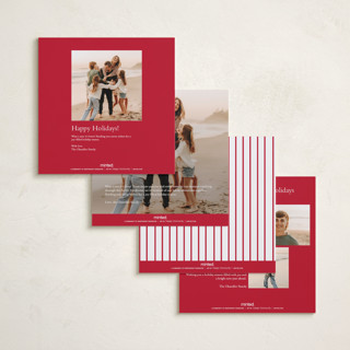 This is a poinsettia holiday photo cards with standard by Angela Thompson called merry squary printing on recycled smooth signature in square