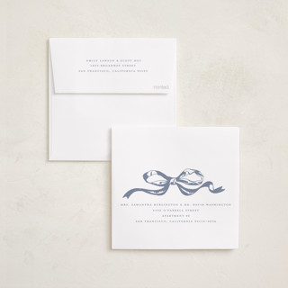 This is a wintermint holiday photo cards with standard by Teju Reval called big vintage bow printing on recycled smooth signature in square