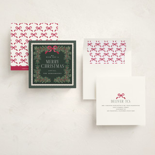 This is a cranberry holiday photo cards with standard by Itsy Belle Studio called verdure & voile printing on signature in square