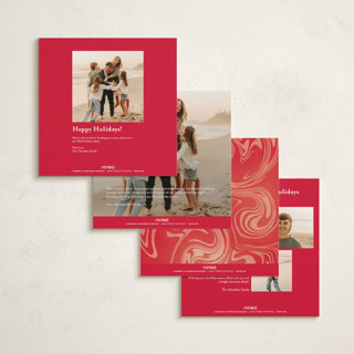 This is a candy cane holiday photo cards with standard by Gwen Bedat called candyland printing on signature in square
