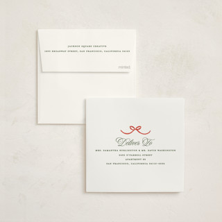This is a pine holiday photo cards with standard by Creo Study called holiday wreath printing on signature in square