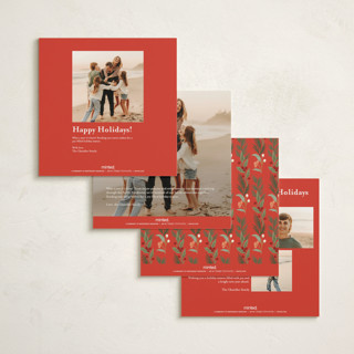 This is a cherry holiday photo cards with standard by Elly called festive winter printing on signature in square