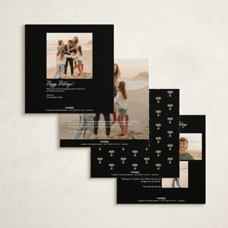 This is a caviar holiday photo cards with standard by Cindy Reynolds called bubbly clink printing on signature in square