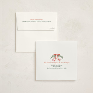 This is a cherry holiday photo cards with standard by Elly called joyful wreath printing on signature in square