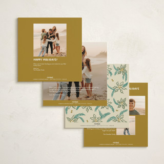 This is a butterscotch holiday photo cards with standard by Kanika Mathur called sketched wreath printing on signature in square