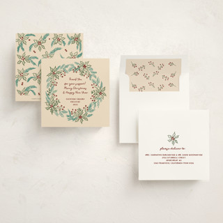 This is a buttercream holiday photo cards with standard by Kanika Mathur called sketched wreath printing on signature in square