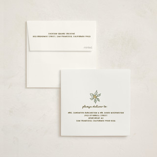 This is a butterscotch holiday photo cards with standard by Kanika Mathur called sketched wreath printing on signature in square