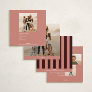 This is a rose holiday photo cards with standard by Megan Davis called polo printing on signature in square