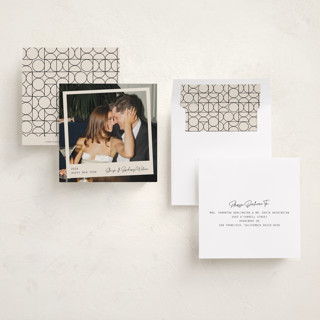 This is a linen holiday photo cards with standard by Cindy Reynolds called cheery pic printing on recycled smooth signature in square