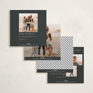 This is a snow holiday photo cards with standard by Stacey Meacham called corner squares printing on recycled smooth signature in square