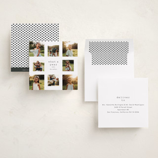 This is a snow holiday photo cards with standard by Stacey Meacham called corner squares printing on recycled smooth signature in square