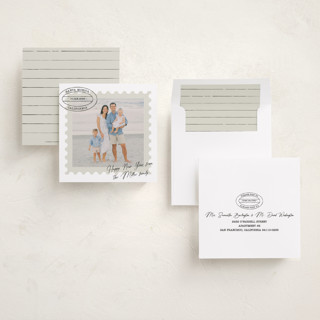 This is a clouds holiday photo cards with standard by Jennifer Lew called postmark printing on recycled smooth signature in square