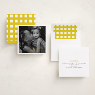 This is a lemon holiday photo cards with standard by Morgan Kendall called postcard printing on recycled smooth signature in square
