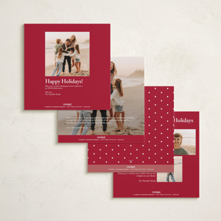 This is a snowflake holiday photo cards with standard by Roopali called mickey bauble printing on recycled smooth signature in square