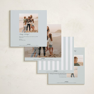 This is a winter mint holiday photo cards with standard by Everett Paper Goods called coastal garland printing on recycled smooth signature in square