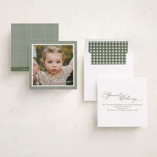 This is a forest holiday photo cards with standard by Tamara Hilje called allegro printing on recycled smooth signature in square