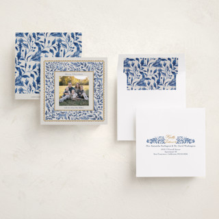 This is a porcelain holiday photo cards with standard by Elly called a peaceful winter printing on recycled smooth signature in square