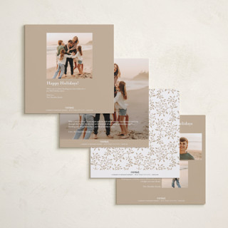 This is a snow holiday photo cards with standard by Tamara Hilje called goldie printing on recycled smooth signature in square