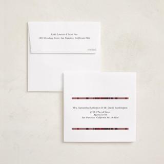 This is a holly berry holiday photo cards with standard by Yaling Hou Suzuki called tartan traditions printing on recycled smooth signature in square