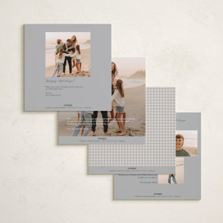 This is a ash holiday photo cards with standard by Emily Betts called gingham vintage printing on recycled smooth signature in square