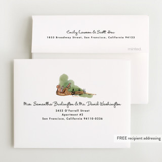 This is a peach baby shower thank you cards with foil pressed by Becky Nimoy called medieval letters fairytale printing on strathmore in standard