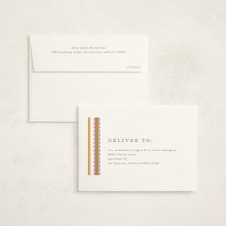 This is a vanilla baby shower thank you cards with foil pressed by Pixel and Hank called swiggle printing on strathmore in standard