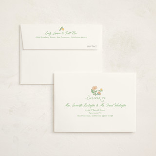 This is a sky baby shower thank you cards with foil pressed by Creo Study called vintage blossom printing on strathmore in standard