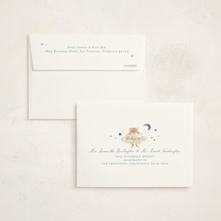 This is a moonlight baby shower thank you cards with foil pressed by Sarah Knight called twinkle twinkle little star printing on strathmore in standard