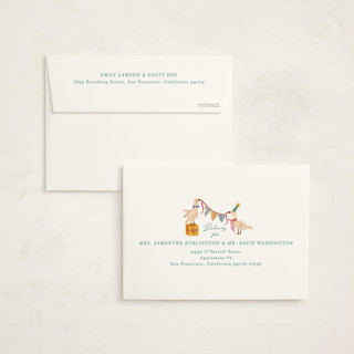 This is a lemonade baby shower thank you cards with foil pressed by Julie Murray called honk for baby! printing on strathmore in standard