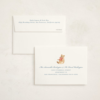 This is a sky baby shower thank you cards with foil pressed by Sarah Knight called classical printing on strathmore in standard