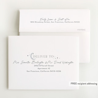 This is a cloud baby shower thank you cards with foil pressed by Everett Paper Goods called moondust printing on strathmore in standard