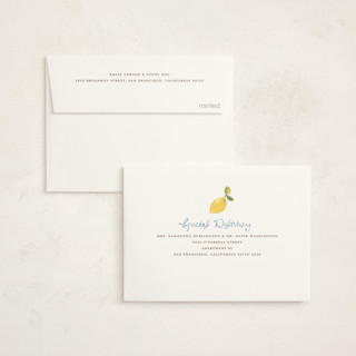 This is a ice baby shower thank you cards with standard by Teju Reval called lemon printing on strathmore in standard