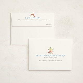 This is a rainbow baby shower thank you cards with standard by Erin L. Wilson called cross-stitched sampler printing on strathmore in standard