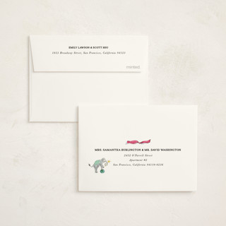 This is a celestial baby shower thank you cards with standard by Jill Delavan called favorite things printing on strathmore in standard