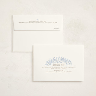 This is a bluebell baby shower thank you cards with standard by Hannah Williams called blooming foil oval printing on strathmore in standard