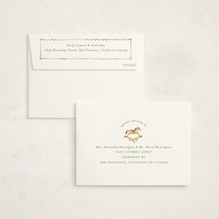 This is a leaf baby shower thank you cards with standard by Sarah Knight called wave printing on strathmore in standard
