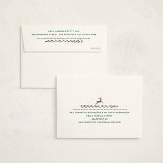 This is a almond milk baby shower thank you cards with standard by Leia Matt called winter deer carousel printing on strathmore in standard