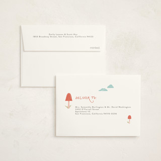 This is a fairy baby shower thank you cards with standard by Paper Raven Co. called little fun guy printing on strathmore in standard